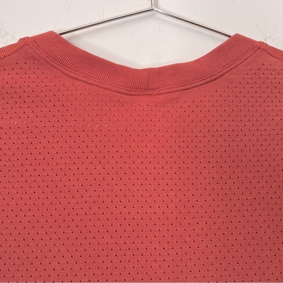 Lululemon Breeze By Short Sleeve Spell Out Vent Athletic Tee Rustic Coral 6 - Picture 9 of 11